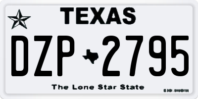 TX license plate DZP2795
