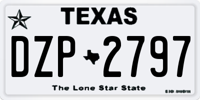 TX license plate DZP2797