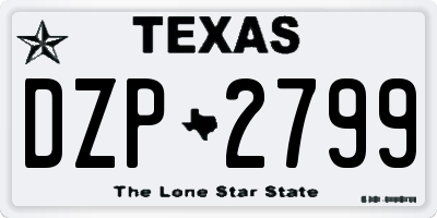 TX license plate DZP2799
