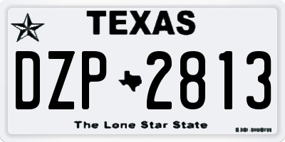 TX license plate DZP2813