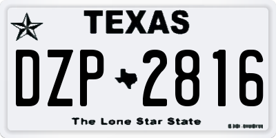 TX license plate DZP2816