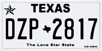 TX license plate DZP2817
