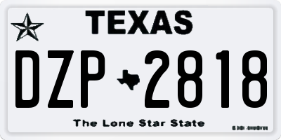 TX license plate DZP2818