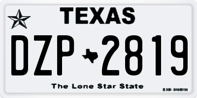 TX license plate DZP2819