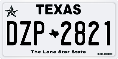 TX license plate DZP2821