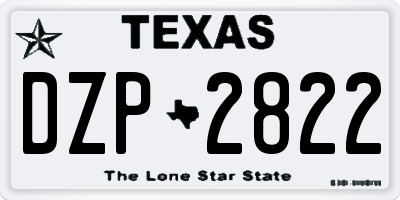 TX license plate DZP2822