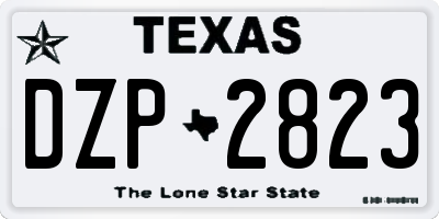 TX license plate DZP2823