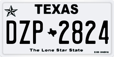 TX license plate DZP2824