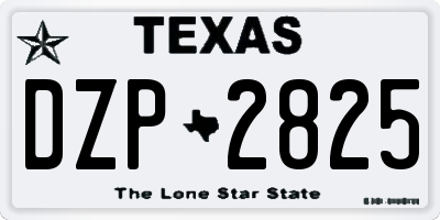 TX license plate DZP2825