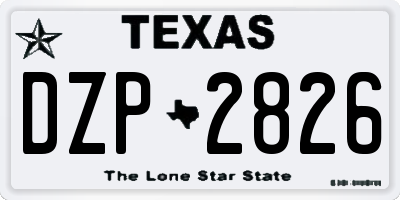 TX license plate DZP2826
