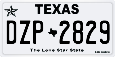 TX license plate DZP2829