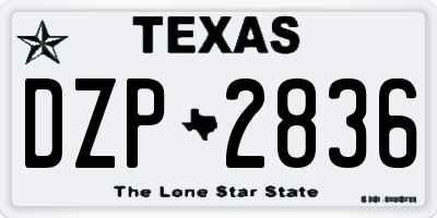 TX license plate DZP2836