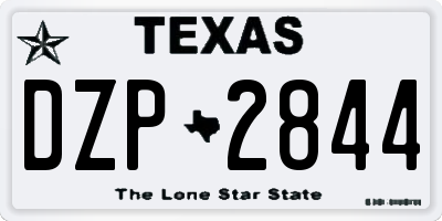 TX license plate DZP2844