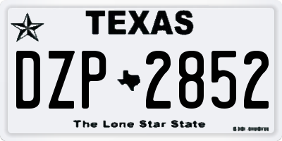 TX license plate DZP2852