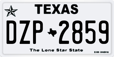 TX license plate DZP2859