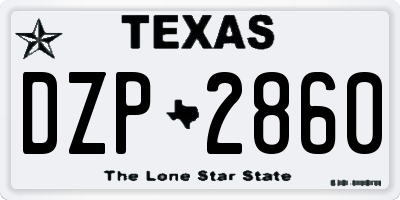 TX license plate DZP2860