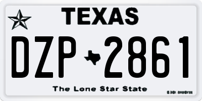 TX license plate DZP2861