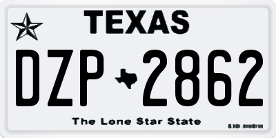 TX license plate DZP2862