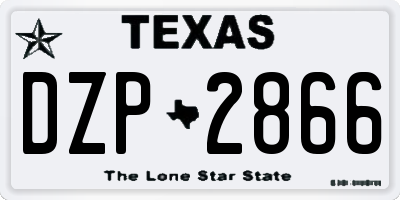 TX license plate DZP2866