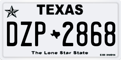 TX license plate DZP2868