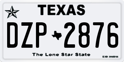 TX license plate DZP2876