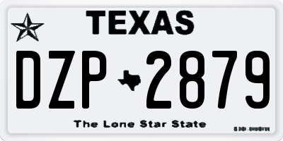 TX license plate DZP2879
