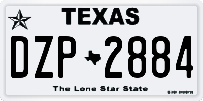 TX license plate DZP2884