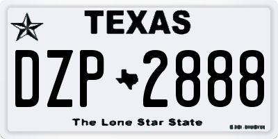 TX license plate DZP2888