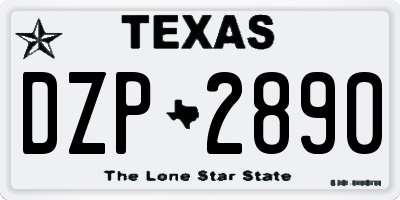 TX license plate DZP2890