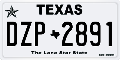 TX license plate DZP2891