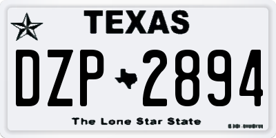 TX license plate DZP2894