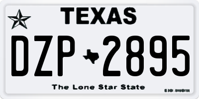TX license plate DZP2895