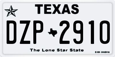 TX license plate DZP2910