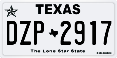 TX license plate DZP2917