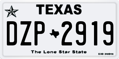 TX license plate DZP2919