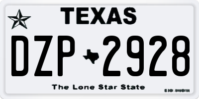 TX license plate DZP2928
