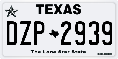 TX license plate DZP2939