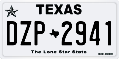 TX license plate DZP2941