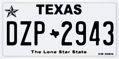 TX license plate DZP2943
