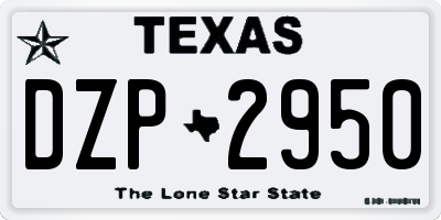 TX license plate DZP2950