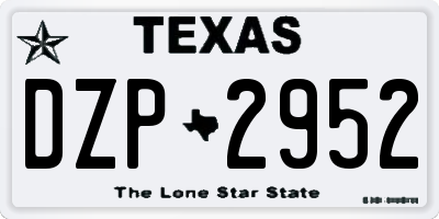 TX license plate DZP2952