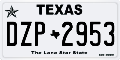 TX license plate DZP2953