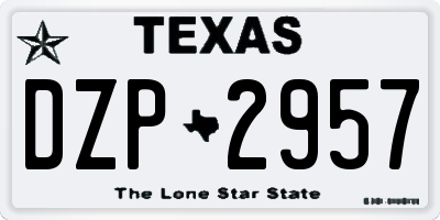 TX license plate DZP2957