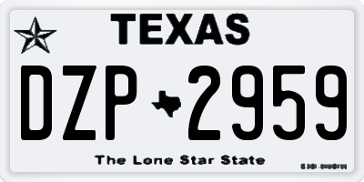 TX license plate DZP2959