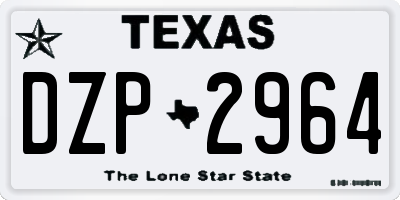 TX license plate DZP2964
