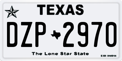 TX license plate DZP2970