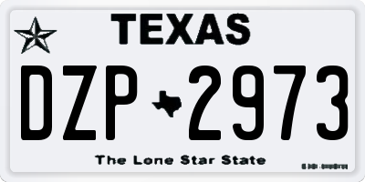 TX license plate DZP2973