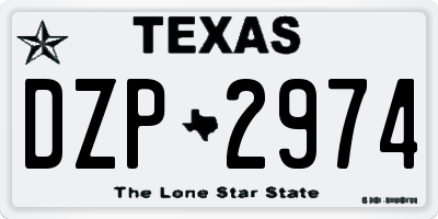 TX license plate DZP2974