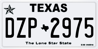 TX license plate DZP2975