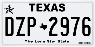 TX license plate DZP2976